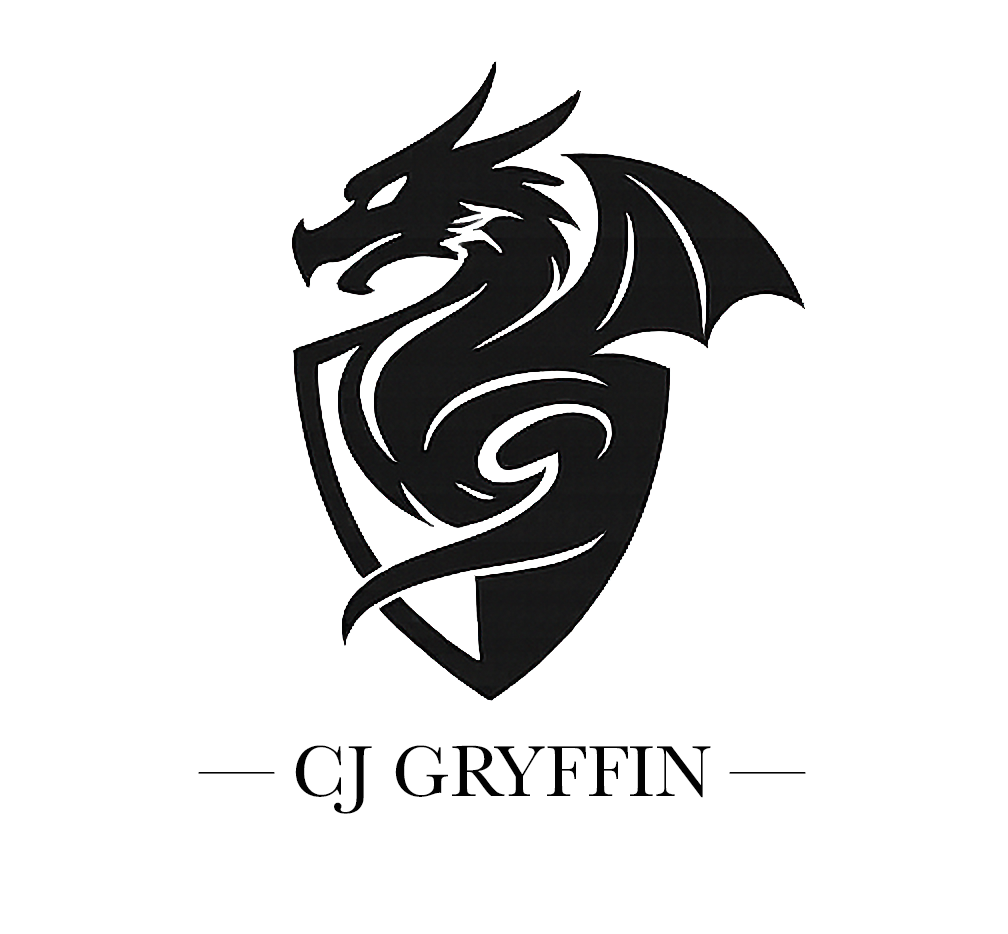 CJ Gryffin white logo